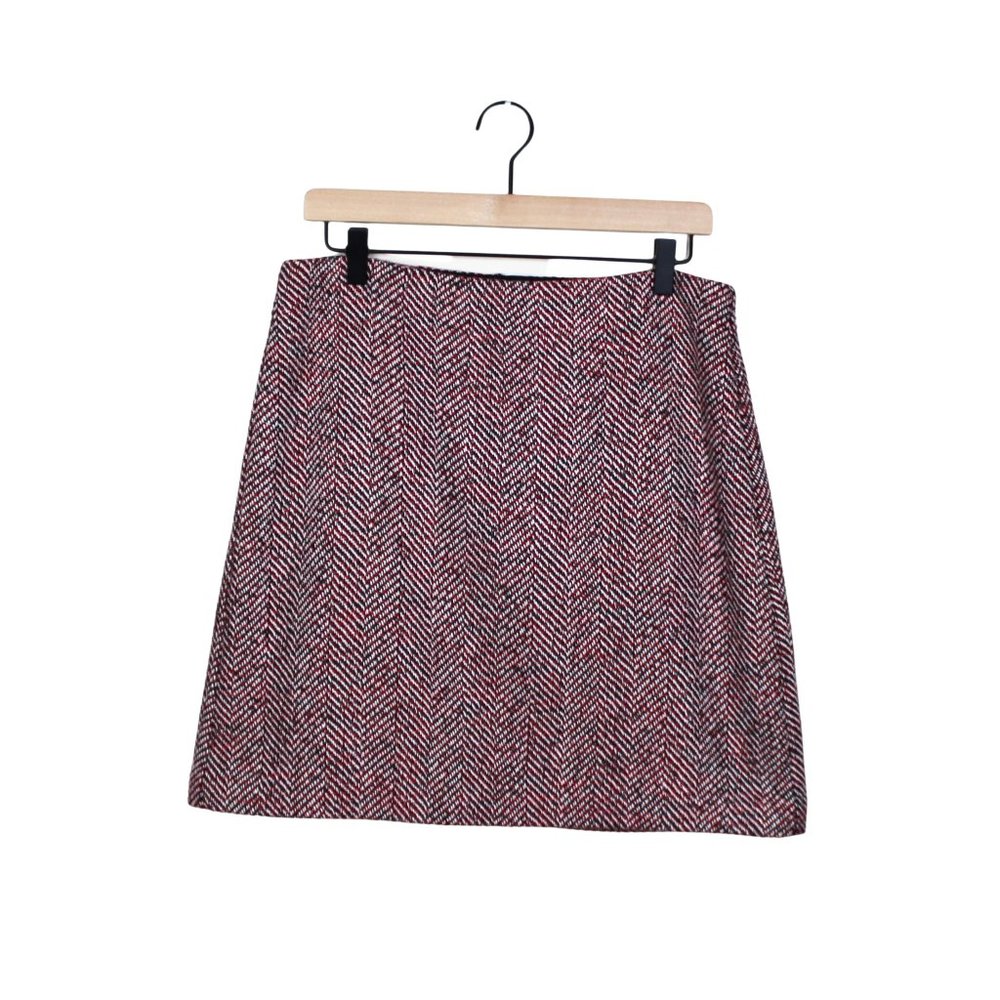 LOFT Red and Black Mini Skirt